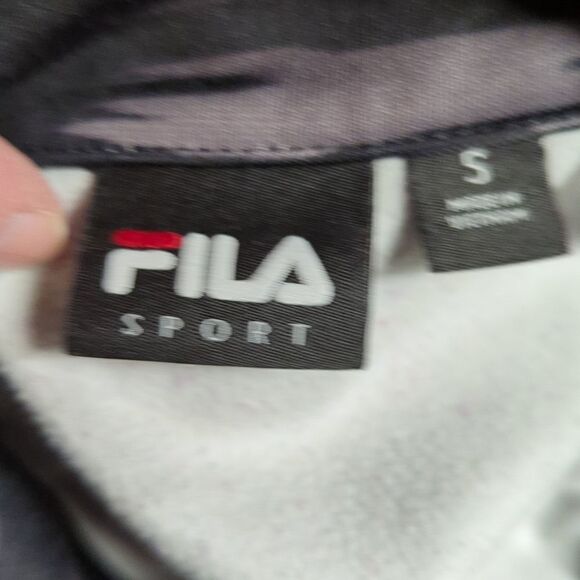 FILA Sport Gray Camo Pull Over 1/4 Zip Kangaroo Pocket Woman's Small Athletic - Picture 11 of 16